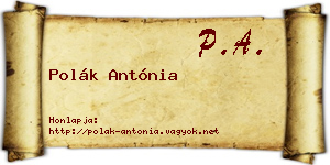 Polák Antónia névjegykártya